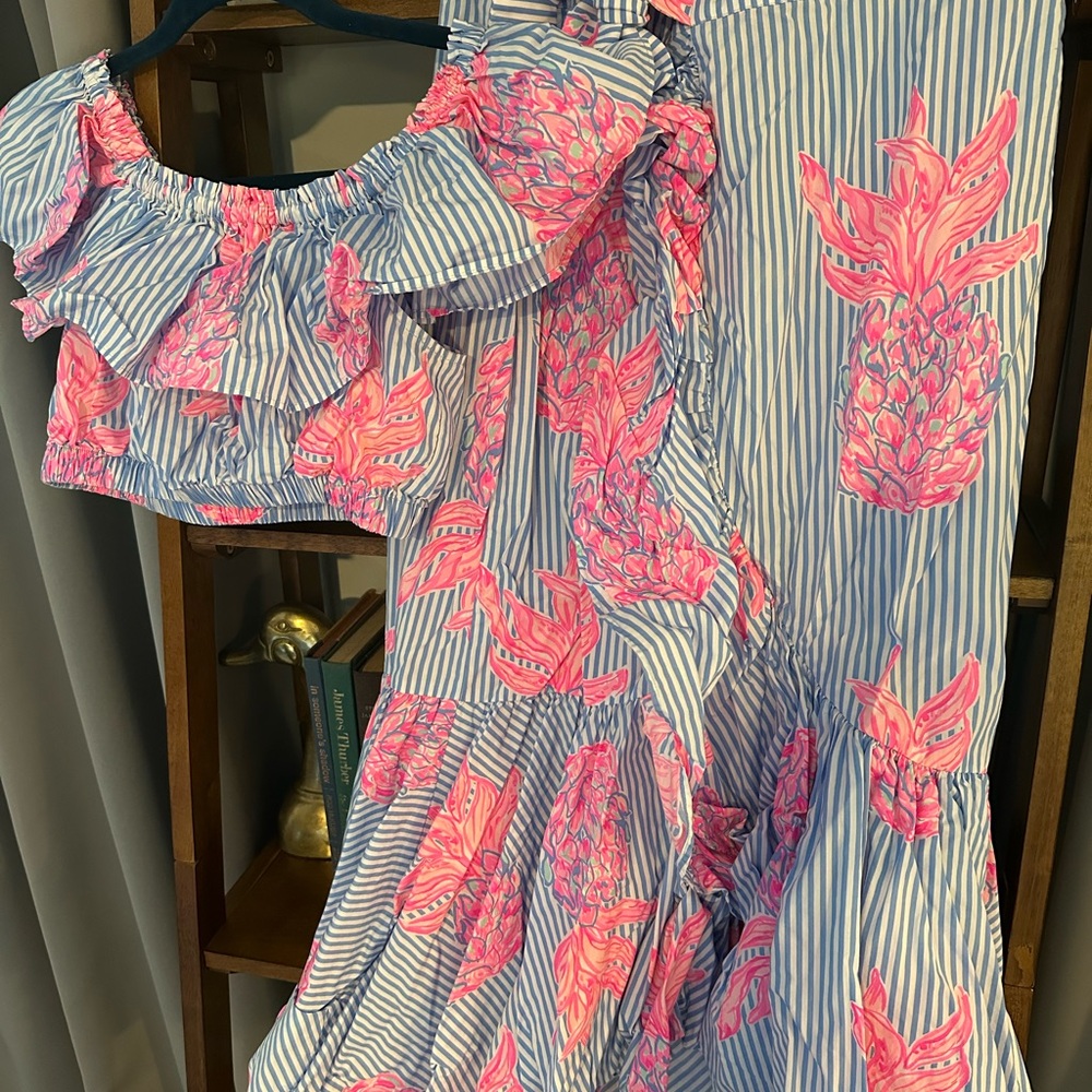 Lilly Pulitzer Larissa Maxi Set in Rum Swizzle Blue Peri - Picture 3 of 12